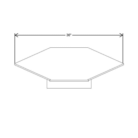 CNC Luxor 5-Piece Smoky Grey 36" Diagonal Corner Sink Floor