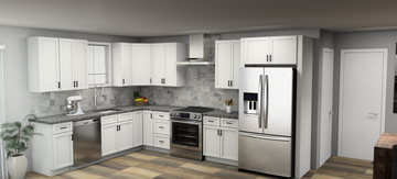 Cubitac Ridgefield Latte 9 x 13 L Shaped Kitchen