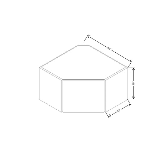 CNC Classic Highland White 24" W X 15" H Diagonal Corner Wall Cabinet