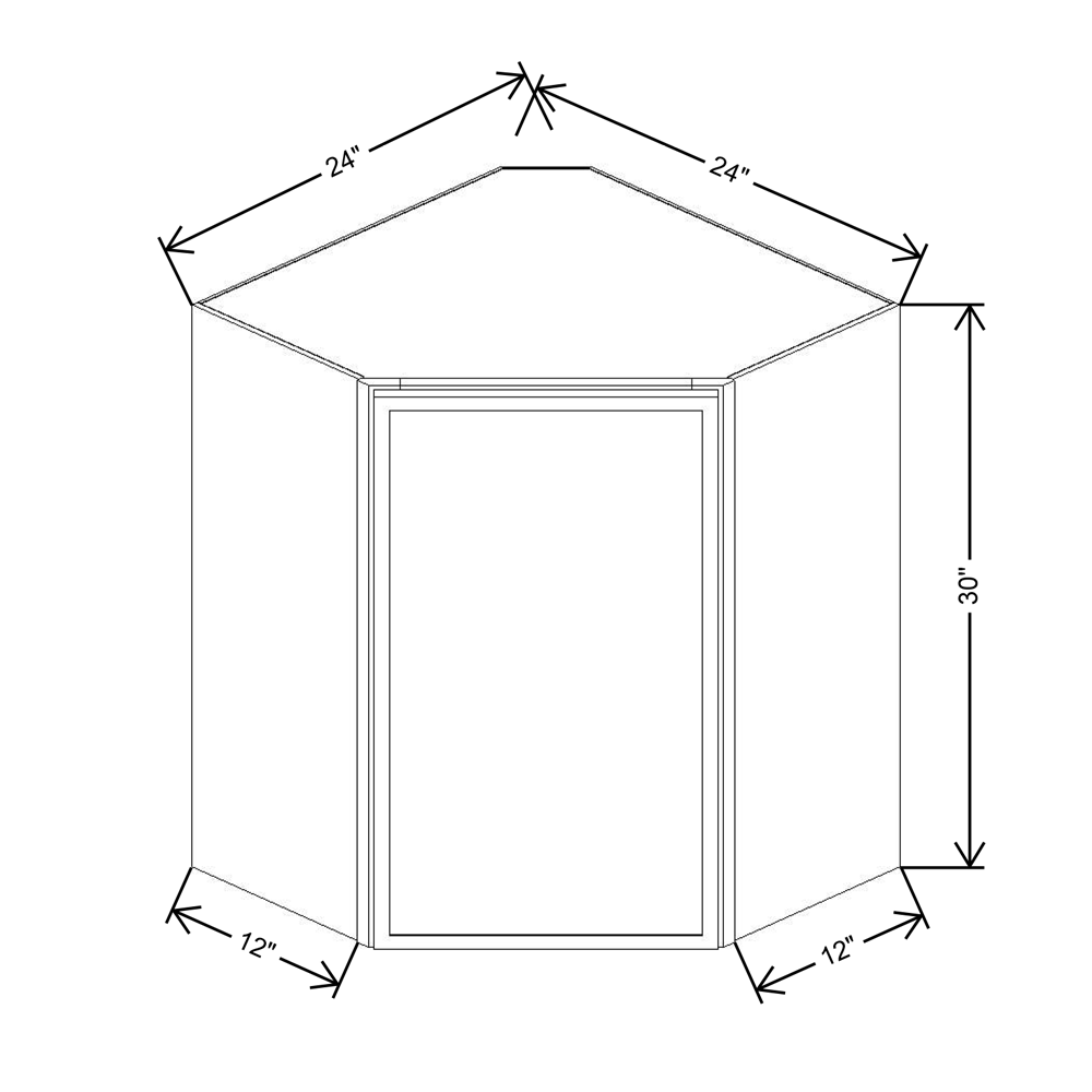 Cubitac Basic Ridgefield Latte 24"W X 30"H High Diagonal Corner Wall Cabinet
