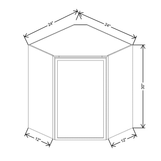 Cubitac Basic Oxford Latte 24"W X 30"H High Diagonal Corner Wall Cabinet