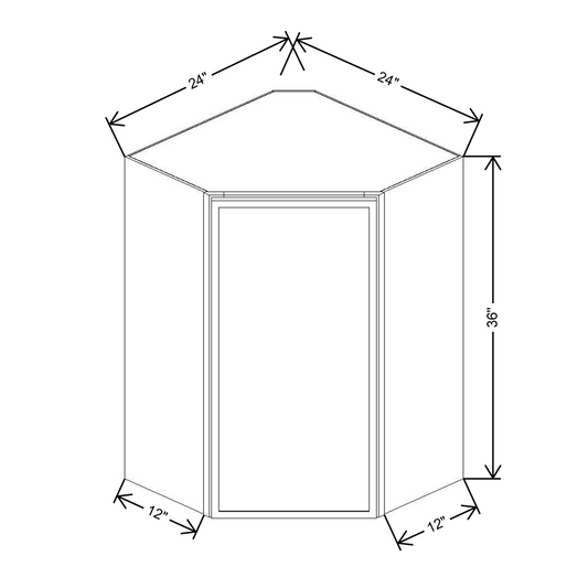 Cubitac Imperial Madison Latte 36"H Diagonal Corner Wall