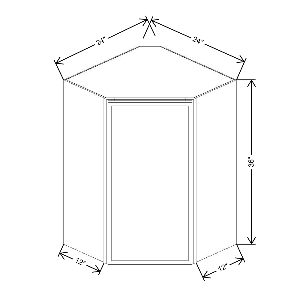 Cubitac Basic Oxford Latte 24"W X 36"H High Diagonal Corner Wall