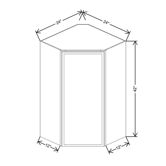 Cubitac Basic Oxford Latte 24"W X 42"H High Diagonal Corner Wall