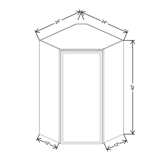 Cubitac Basic Oxford Pastel 24"W X 42"H High Diagonal Corner Wall