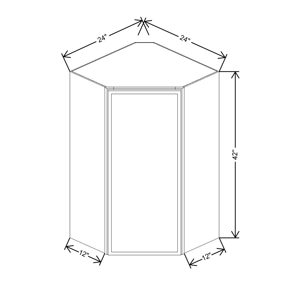 Cubitac Imperial Madison Midnight 42"H Diagonal Corner Wall