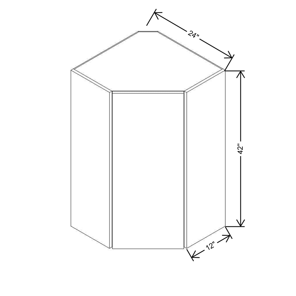 CNC Classic Milano Obsidian 36" W X 15" H X 24" D Double Door Wall Cabinet