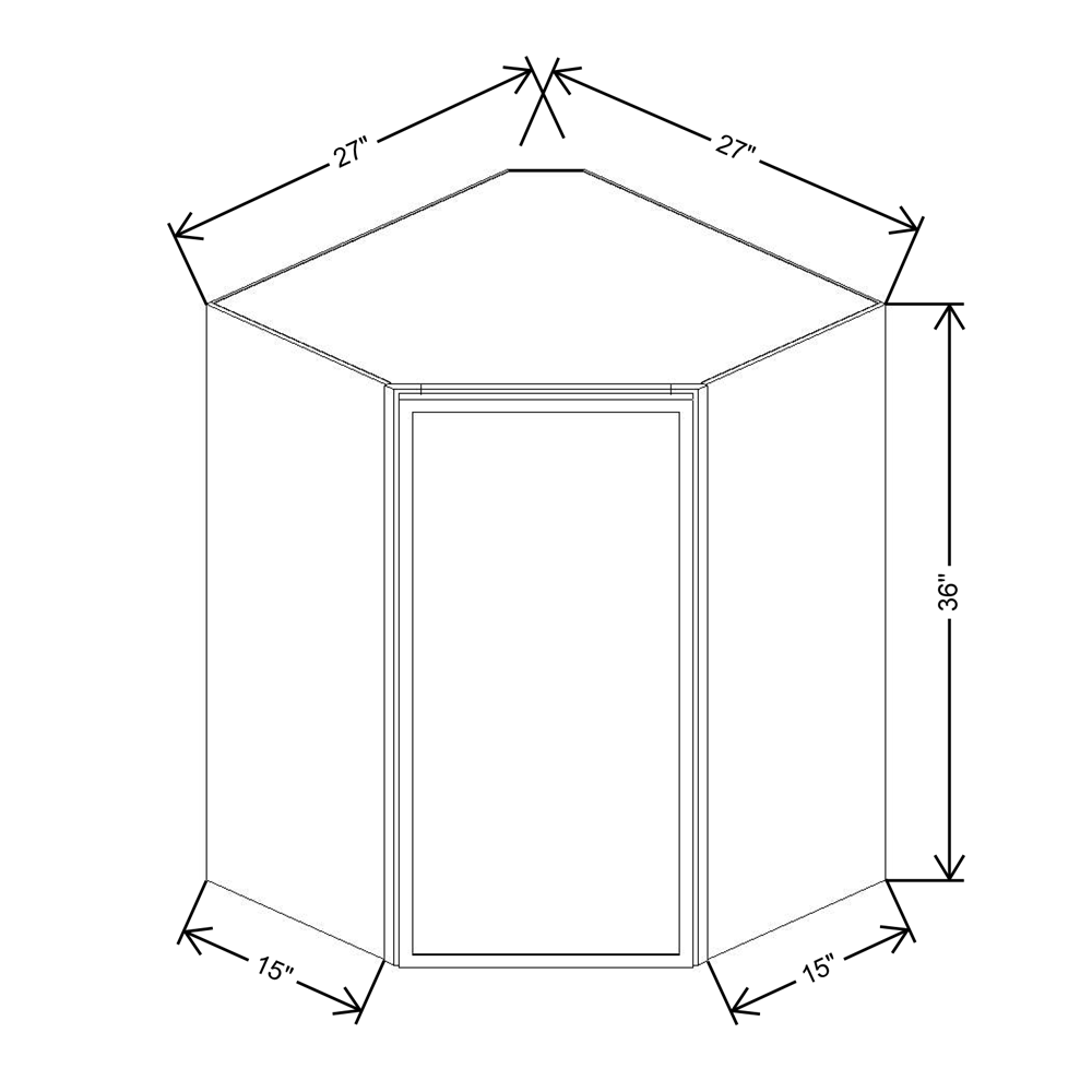 Cubitac Imperial Bergen Latte 36" High Diagonal Corner Wall