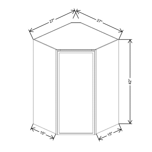 Cubitac Basic Oxford Latte 27"W X 42"H High Diagonal Corner Wall