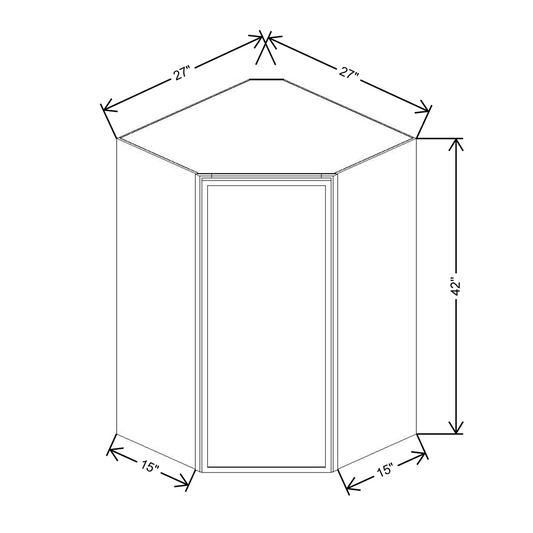 Cubitac Basic Oxford Pastel 27"W X 42"H High Diagonal Corner Wall