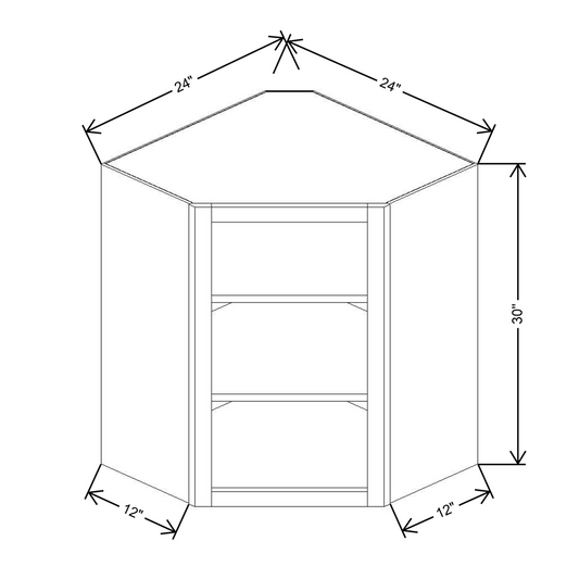 Cubitac Prestige Newport Latte 24"W X 30"H Corner Wall Finished Interior Cabinet