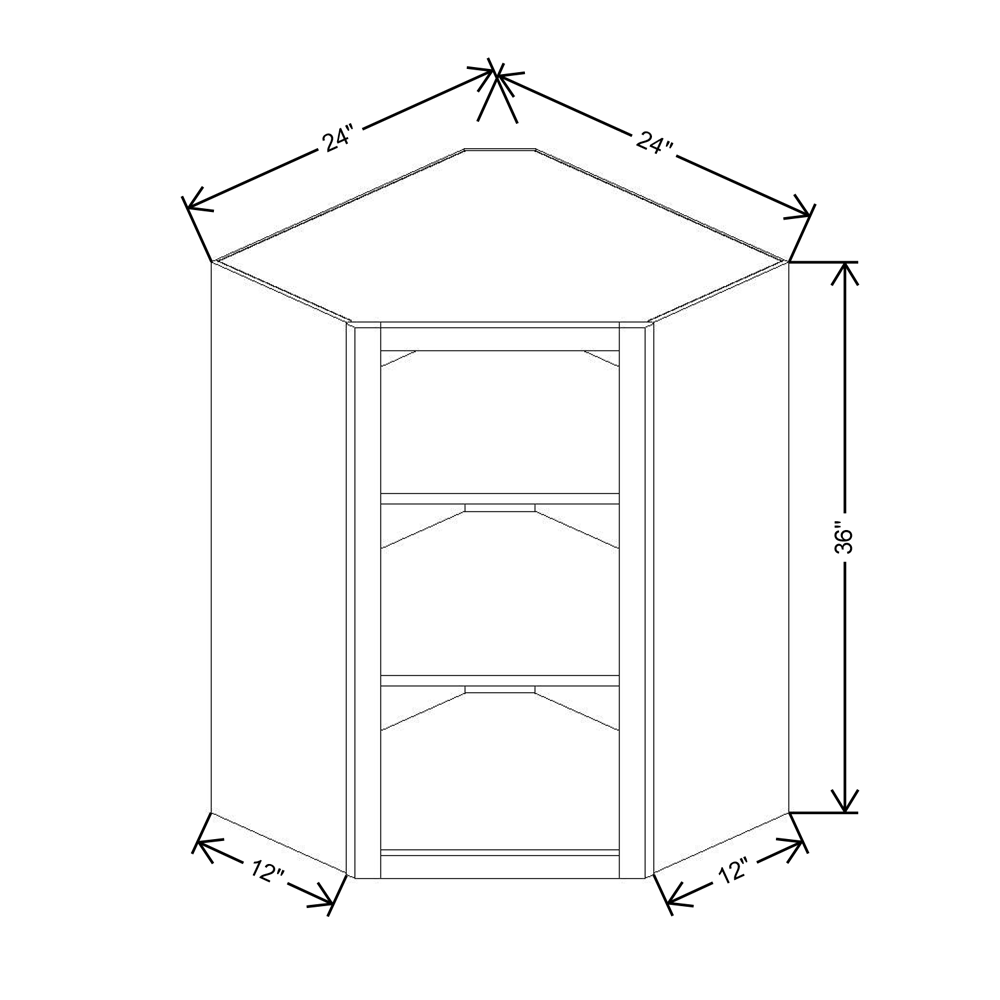 Cubitac Imperial Madison Dusk 36"H Corner Wall Finished Interior Cabinet