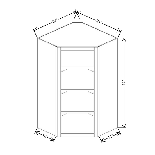 Cubitac Imperial Madison Latte 42"H Corner Wall Finished Interior Cabinet