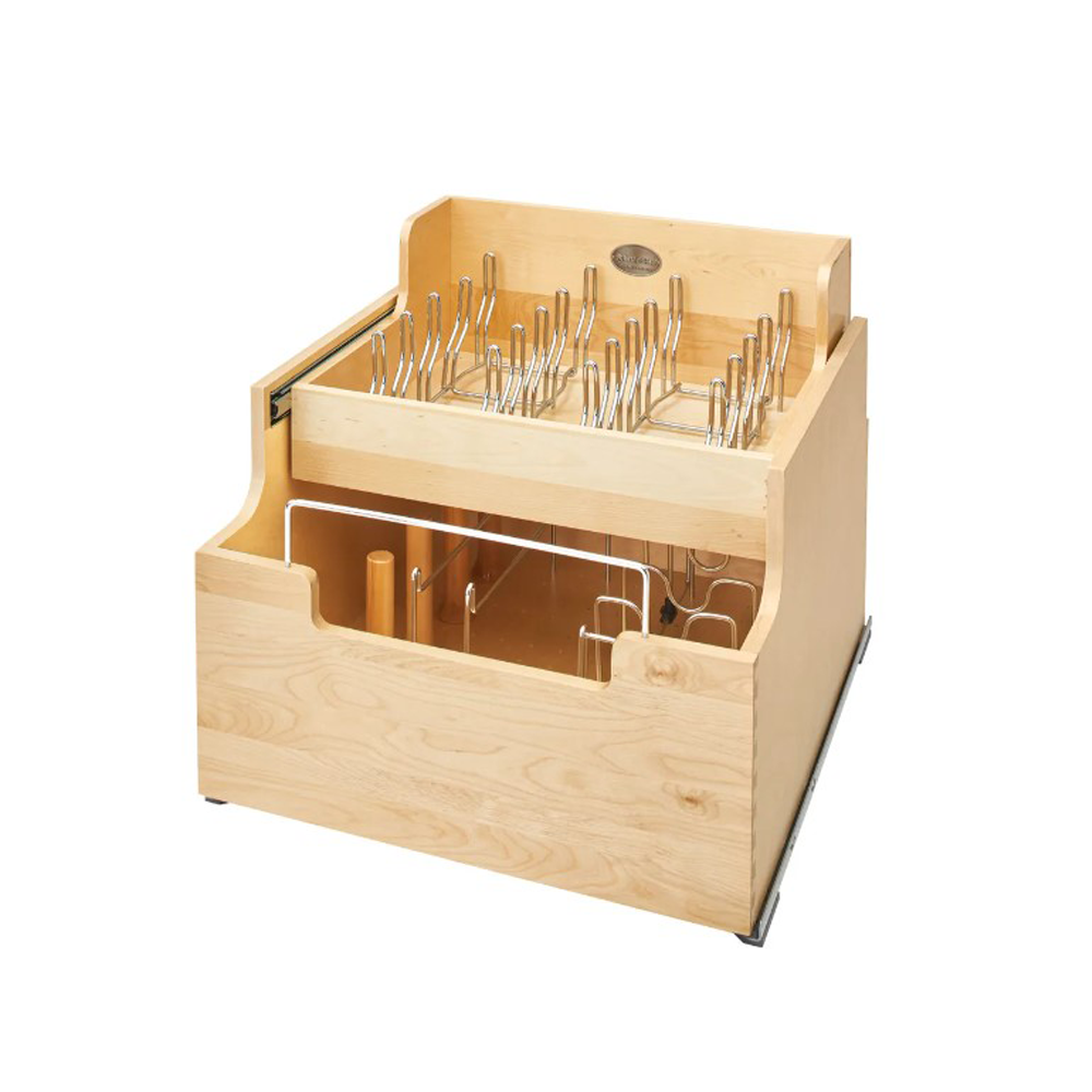 Fabuwood Value Premium Hallmark Frost 24" Width 2 Tier Cookware Organizer Insert w/Blum Sides