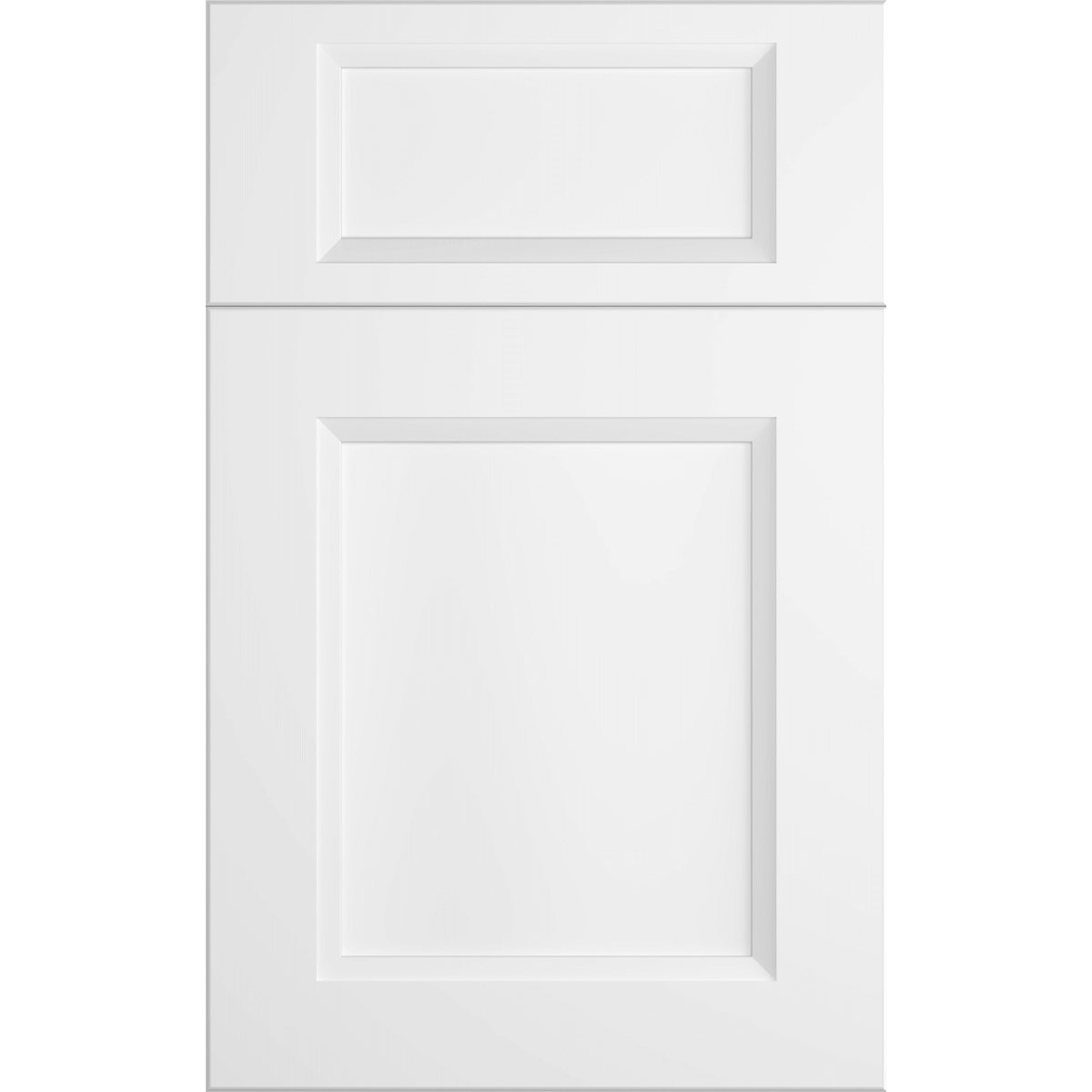 Cubitac Imperial Bergen Latte Reversed Raised Center Panel White Door Sample