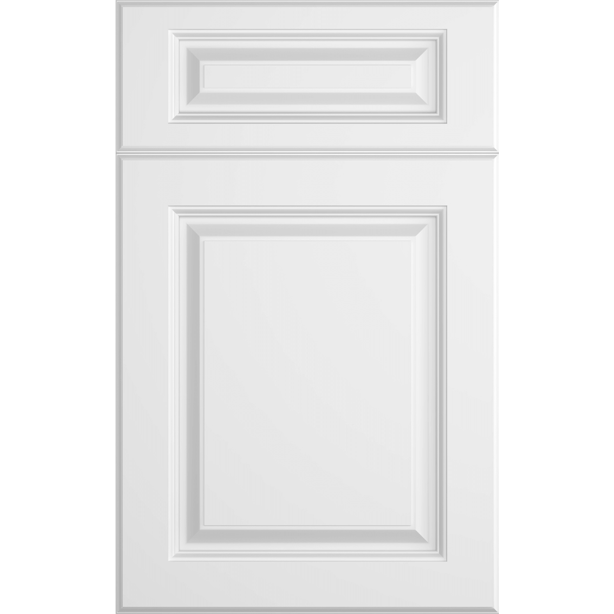 Cubitac Prestige Newport Latte Raised Panel White Door Sample