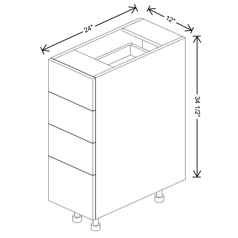 Fabuwood Illume Catalina Bianco Matte1"W 4 Drawer Base