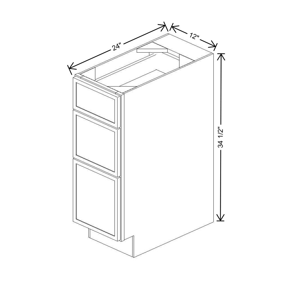 Cubitac Imperial Madison Dusk 12"W 3-Drawer Base Cabinet