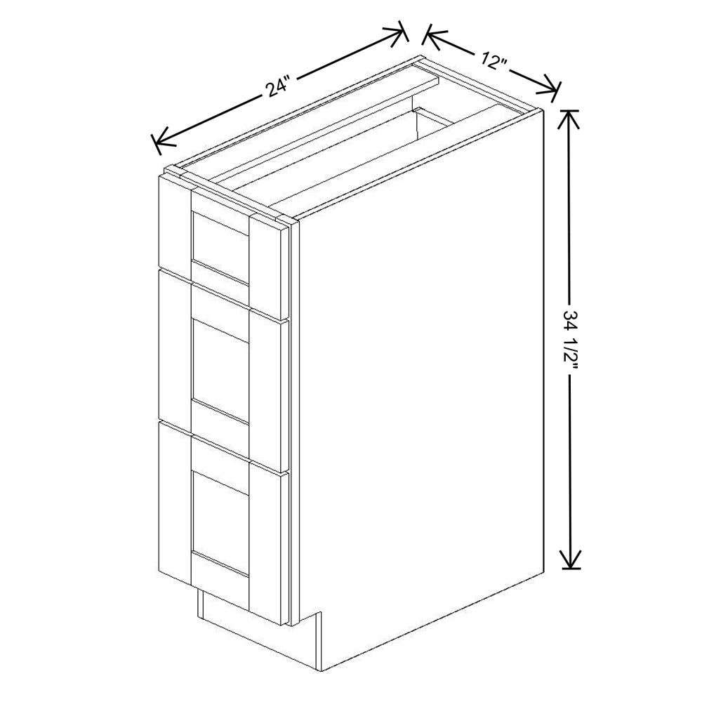 Fabuwood Quest Metro Frost Drawer Base 12"W Shaker Cabinet