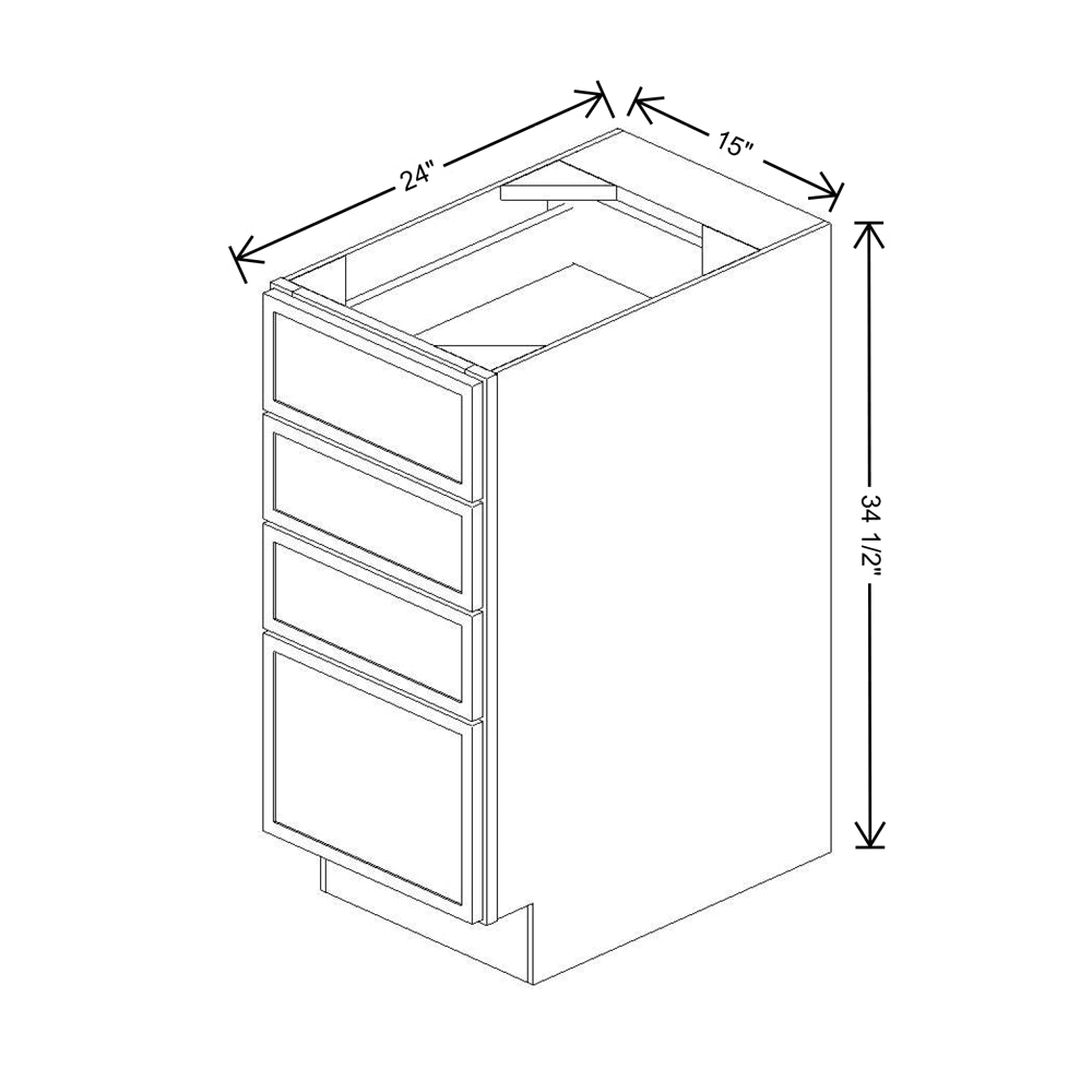 Cubitac Imperial Madison Hazelnut 15"W 4-Drawer Base Cabinet