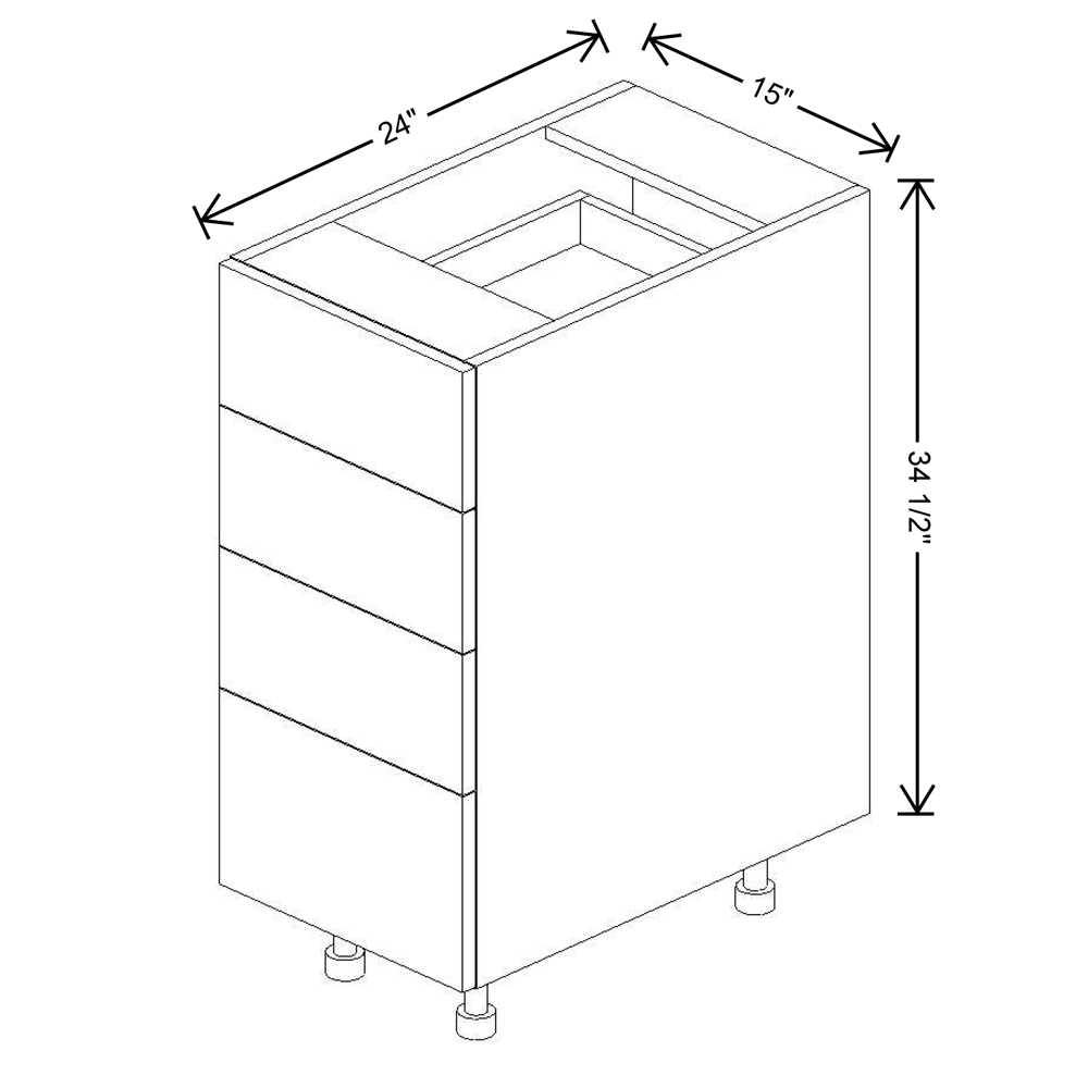 Fabuwood Illume Catalina Bianco Matte1"W 4 Drawer Base