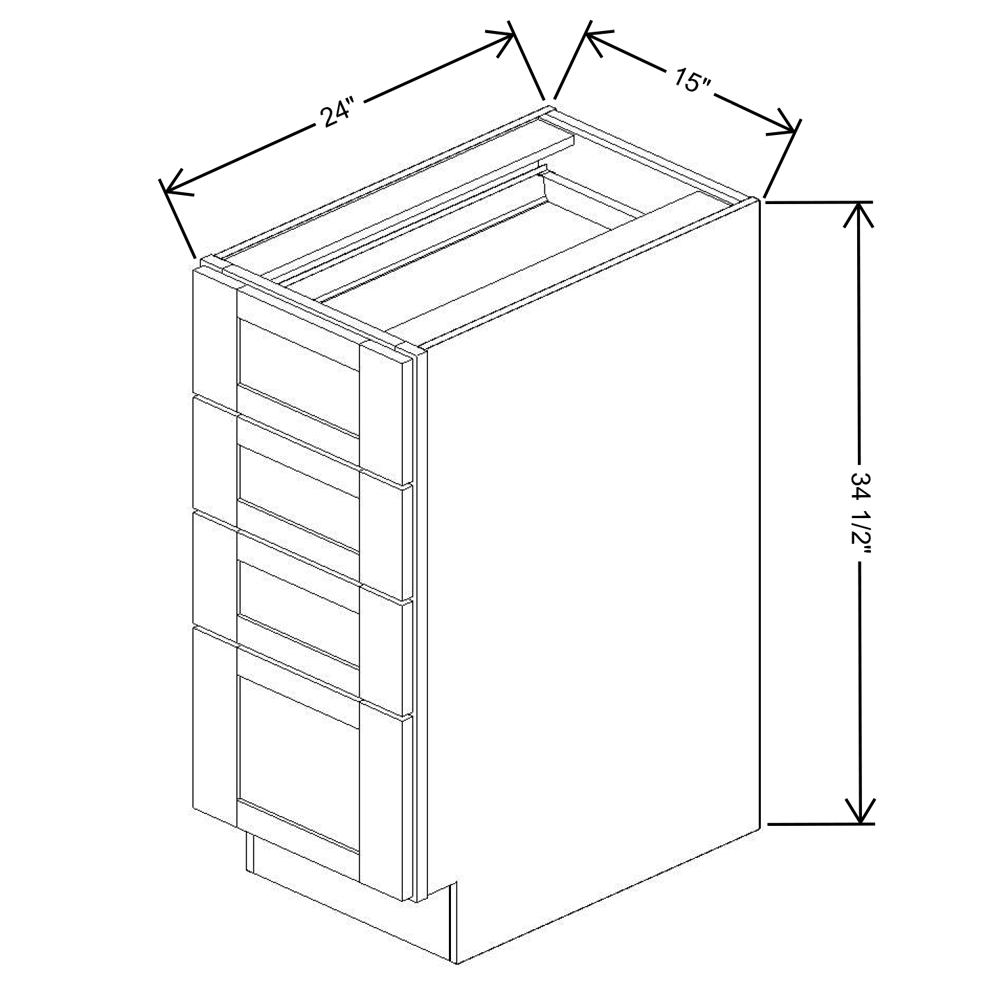 Fabuwood Allure Fusion Kona 15"W Base 4 Drawers