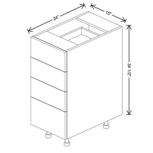 Fabuwood Illume Catalina Bianco Matte1"W 4 Drawer Base