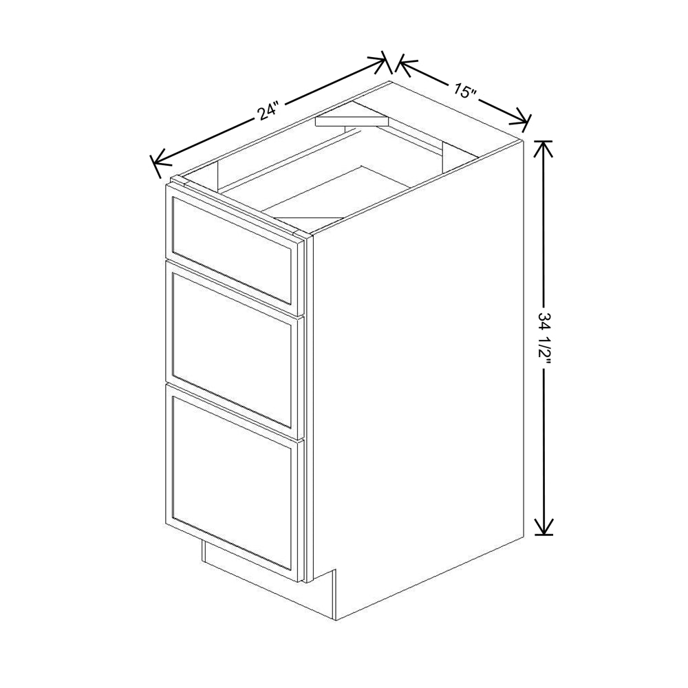 Cubitac Basic Oxford Latte 15"W 3-Drawer Base Cabinet