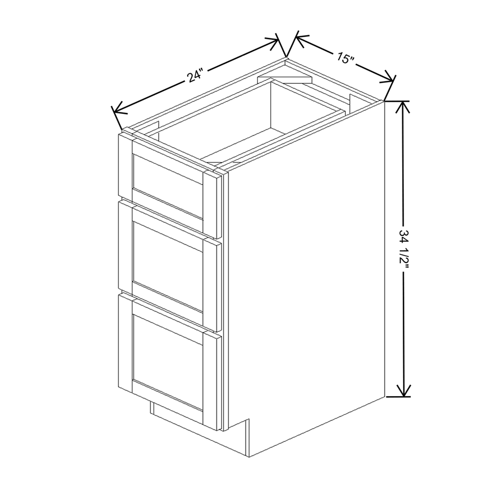 Wolf Classic Dartmouth 5-piece Biscayne Paint 15"W Base 3 Drawer Cabinet