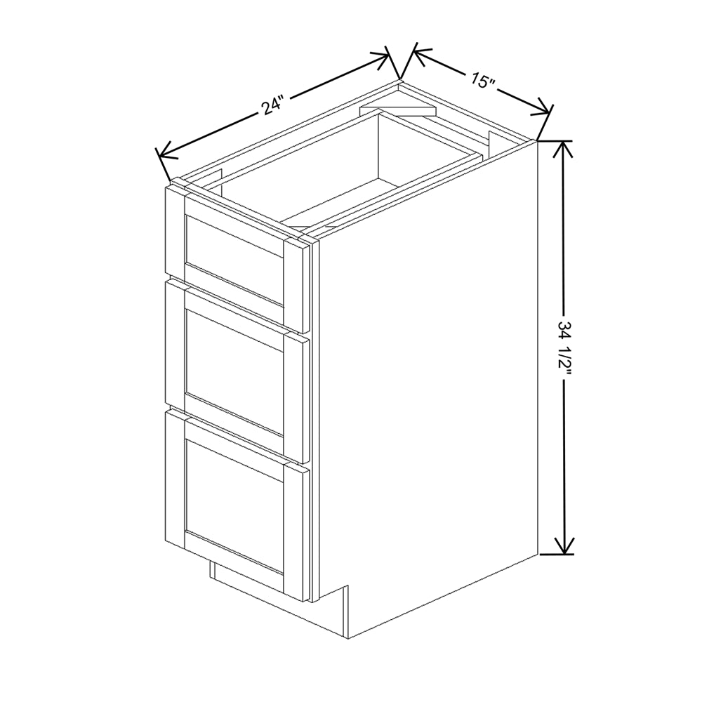 Wolf Classic Grove Terrain Stain 15"W Base 3 Drawer Cabinet