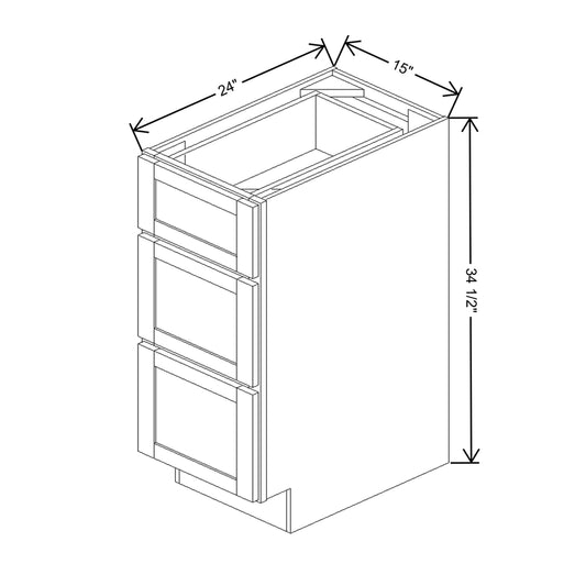 Wolf Classic Grove Terrain Stain 15"W Base 3 Drawer Cabinet