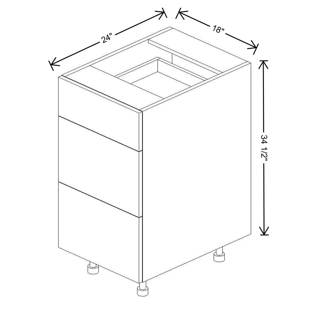 Fabuwood Illume Catalina como-ash2 27"W 3 Drawer Base