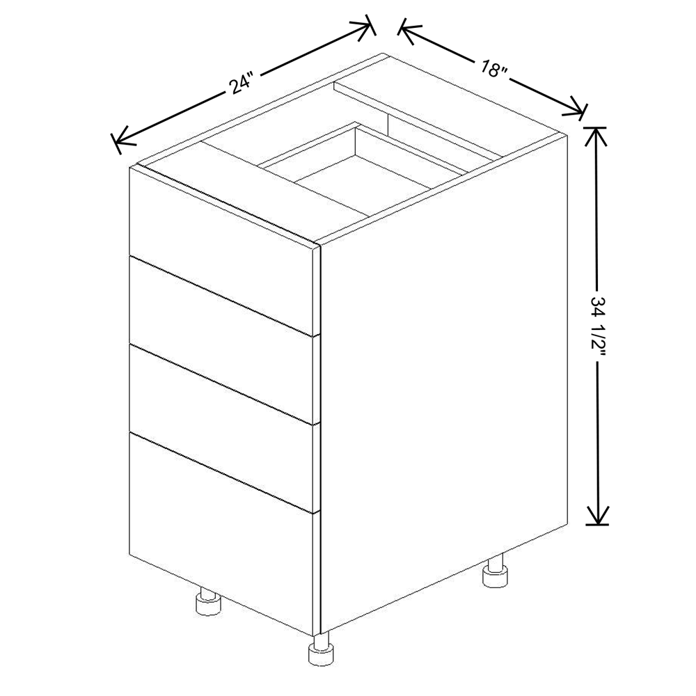 Fabuwood Illume Catalina Olmo 3 24"W 4 Drawer Base