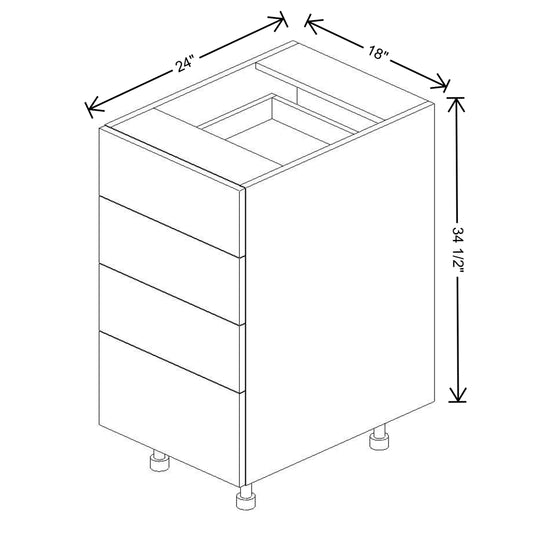 Fabuwood Illume Catalina Bianco Matte4"W 4 Drawer Base