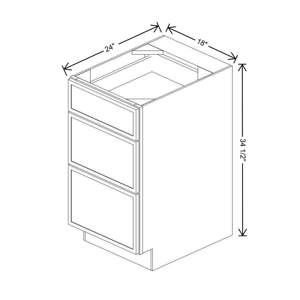 Cubitac Basic Oxford Latte 18"W 3-Drawer Base Cabinet