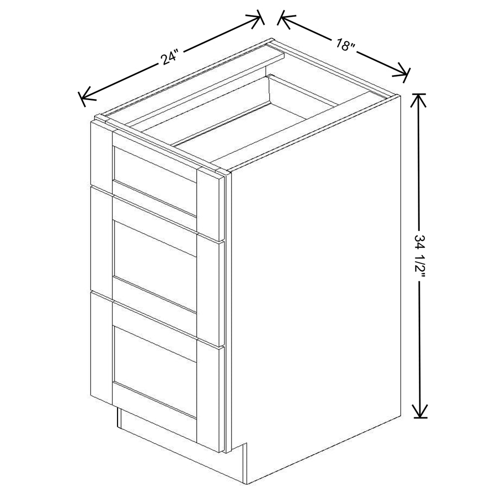 Fabuwood Quest Discovery Frost Drawer Base 18"W Shaker Cabinet