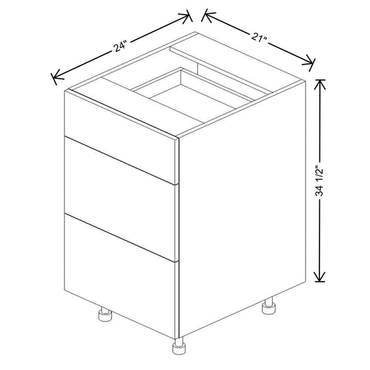 Fabuwood Illume Catalina Bianco Matte 30"W 3 Drawer Base