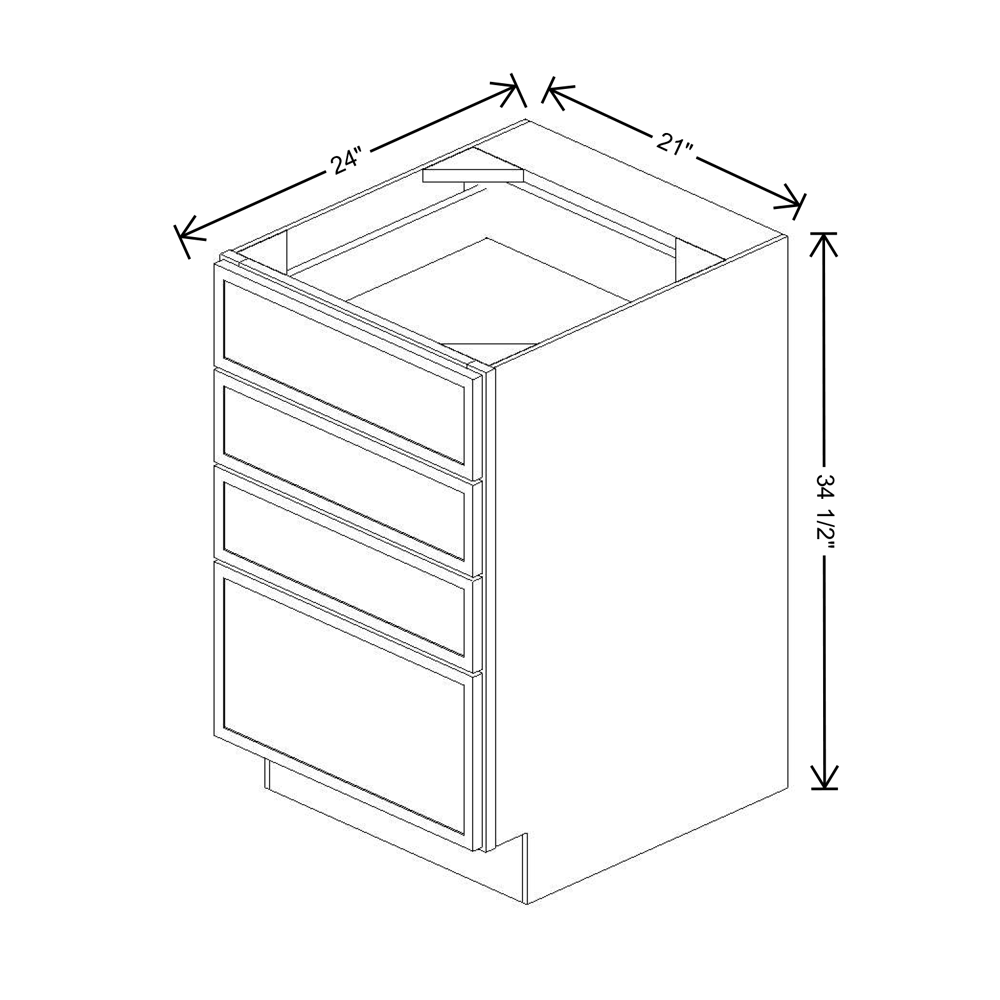 Cubitac Prestige Dover Latte 21" W 4-Drawer Base Cabinet