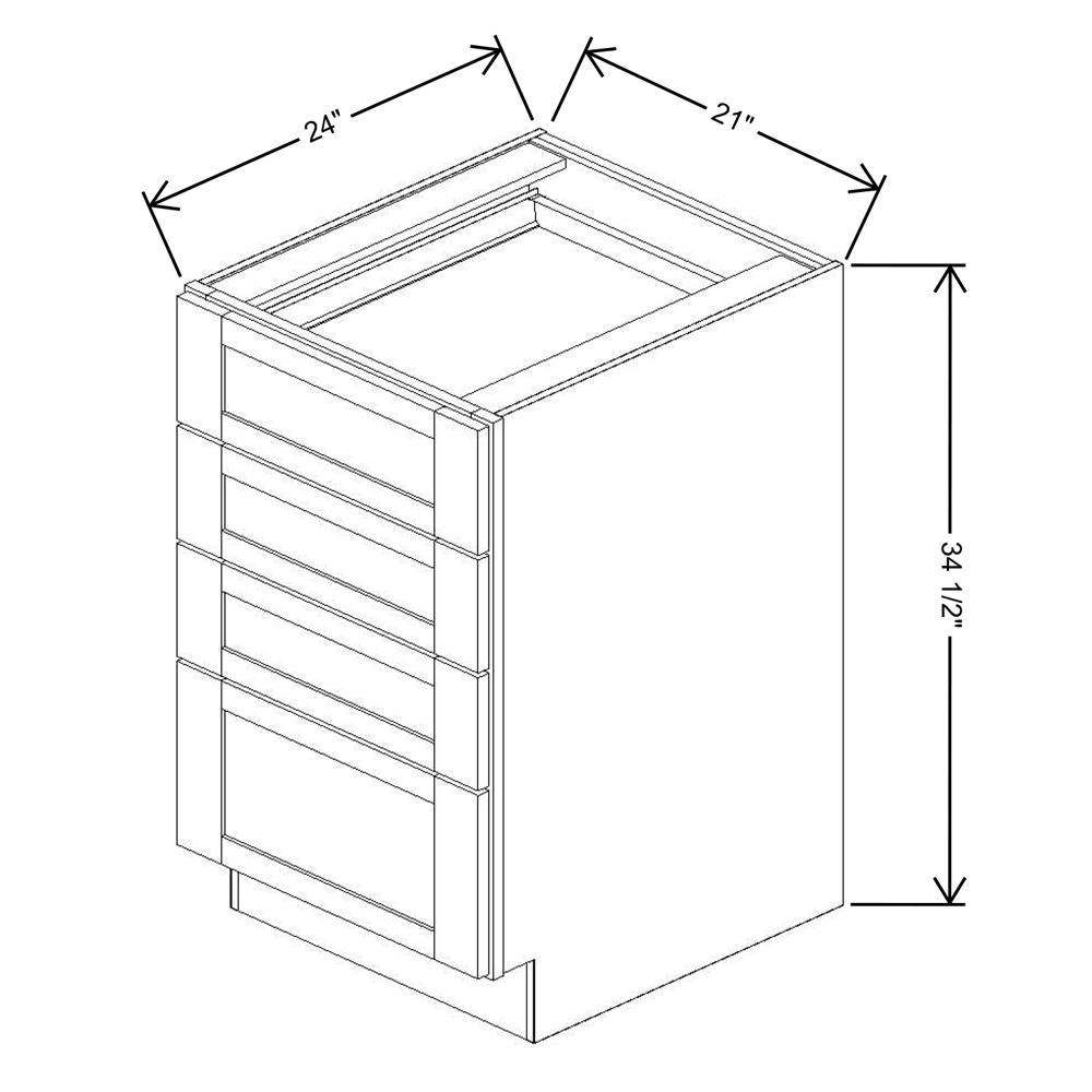 Fabuwood Allure Onyx Horizon  21"W Base 4 Drawers