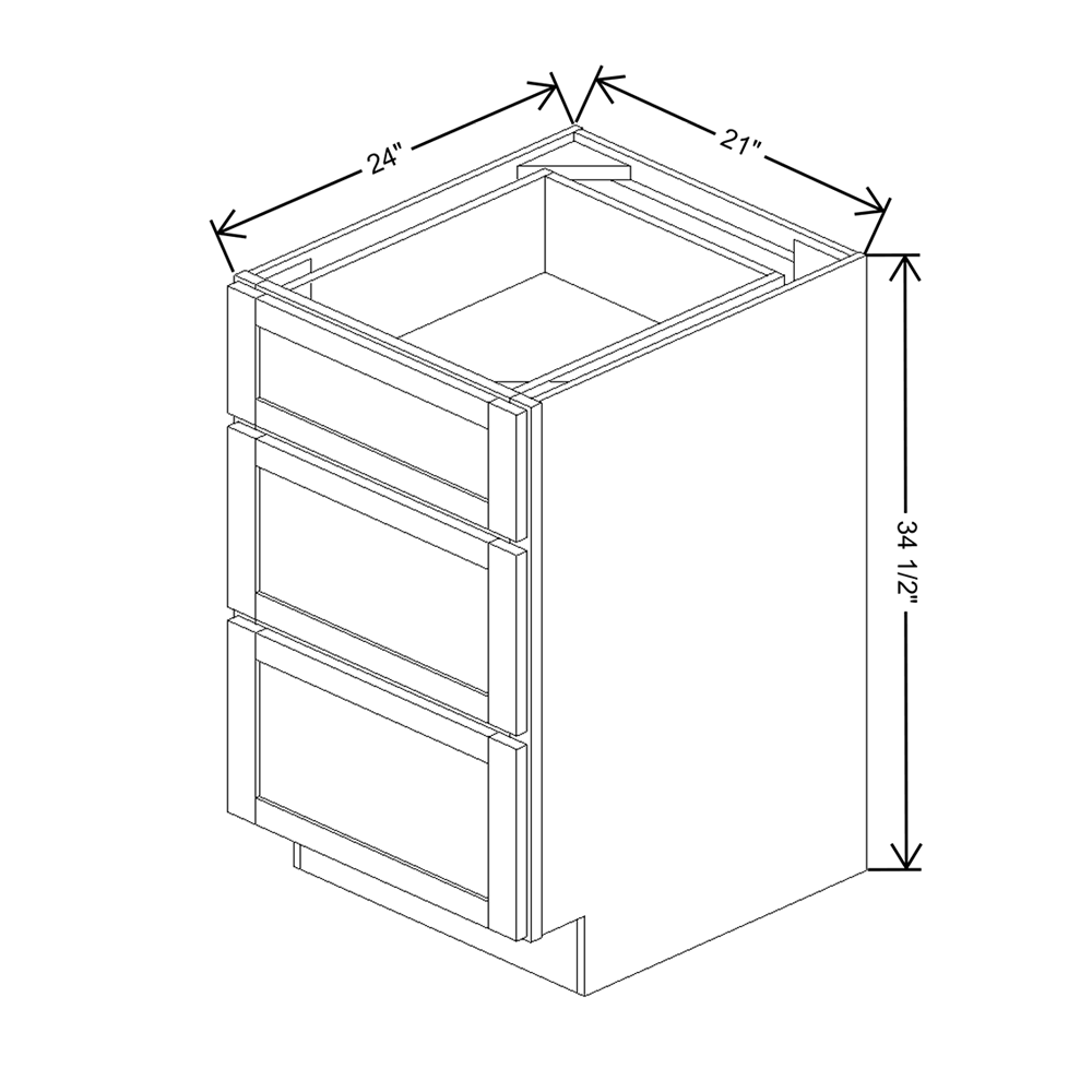 Wolf Classic Grove Opal Paint 21"W Base 3 Drawer Cabinet