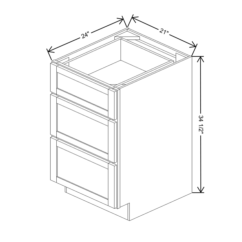 Wolf Classic Grove White Paint 21"W Base 3 Drawer Cabinet