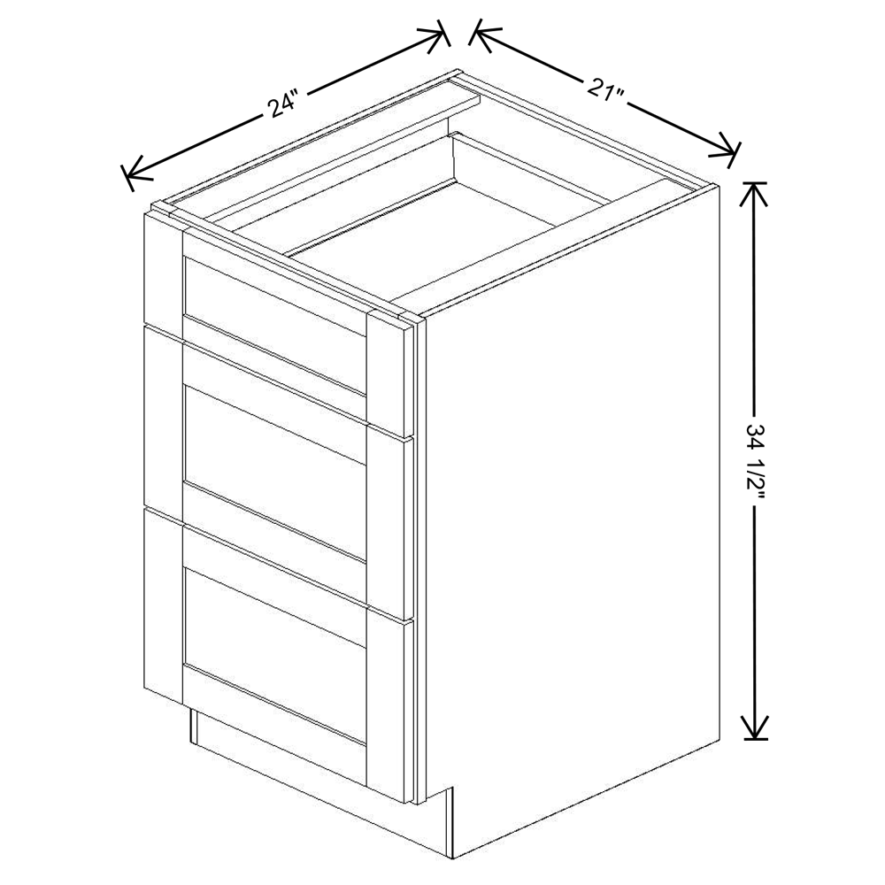 Fabuwood Allure Nexus Frost Drawer Base 21"W Shaker Cabinet