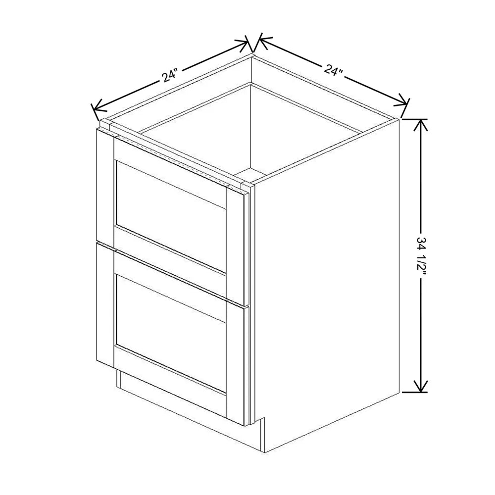 J&K Hazel H8 Base w/2 Drawers - 24" W