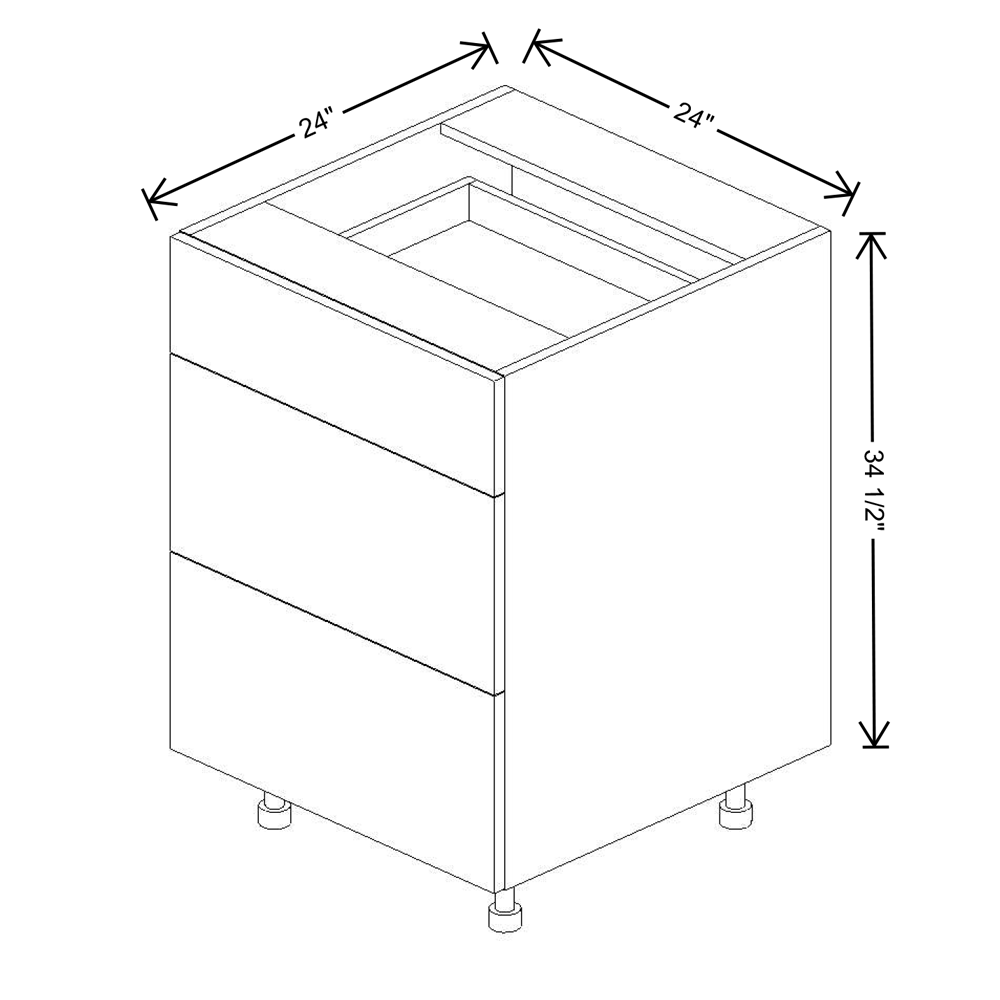 Fabuwood Illume Catalina como-ash2 33"W 3 Drawer Base