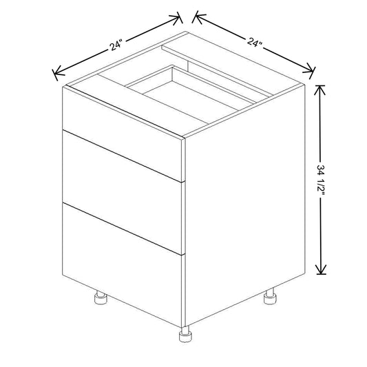 Fabuwood Illume Catalina Bianco Matte 33"W 3 Drawer Base