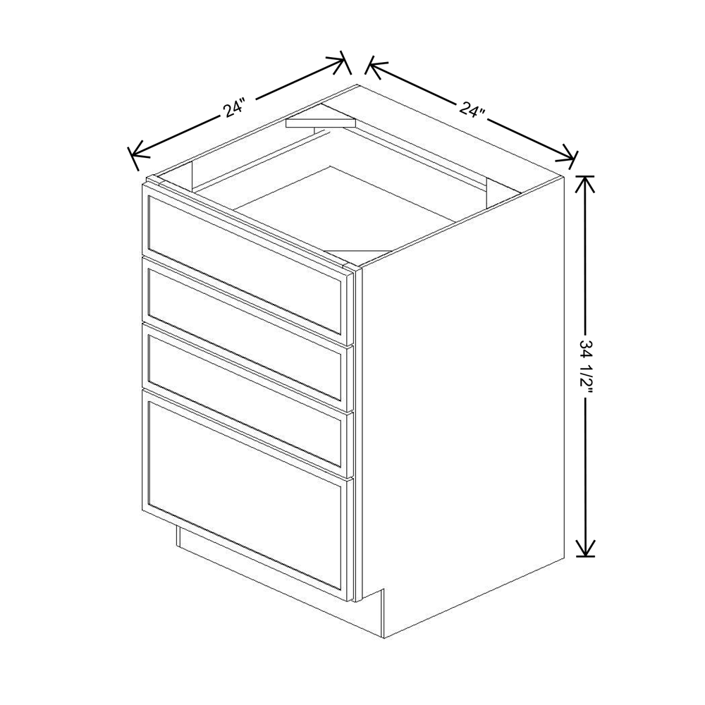 Cubitac Imperial Madison Hazelnut 24"W 4-Drawer Base Cabinet