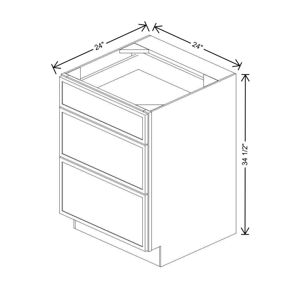 Cubitac Imperial Madison Dusk 24"W 3-Drawer Base Cabinet