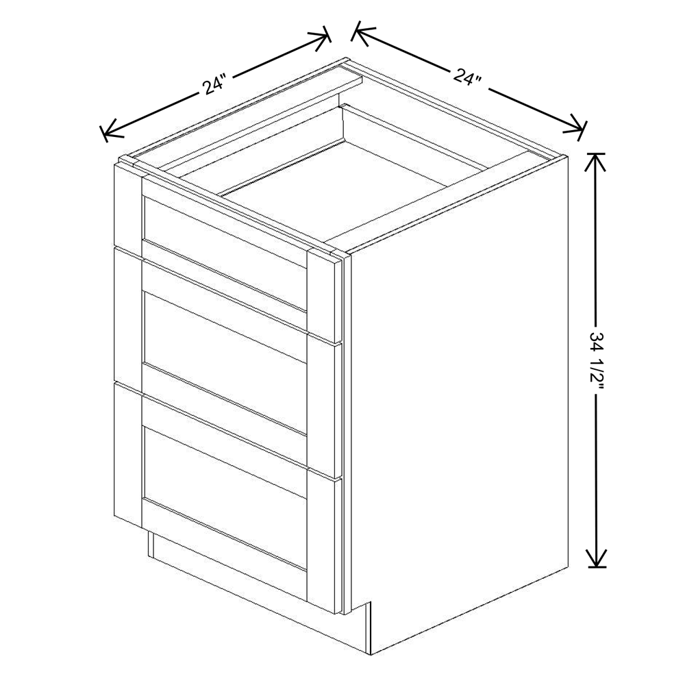 Fabuwood Allure Fusion Oyster  Drawer Base 24"W Shaker Cabinet