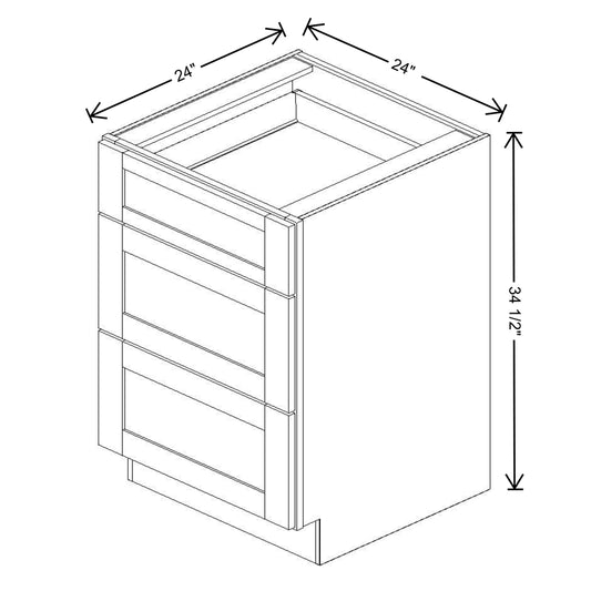 Fabuwood Quest Metro Frost Drawer Base 24"W Shaker Cabinet