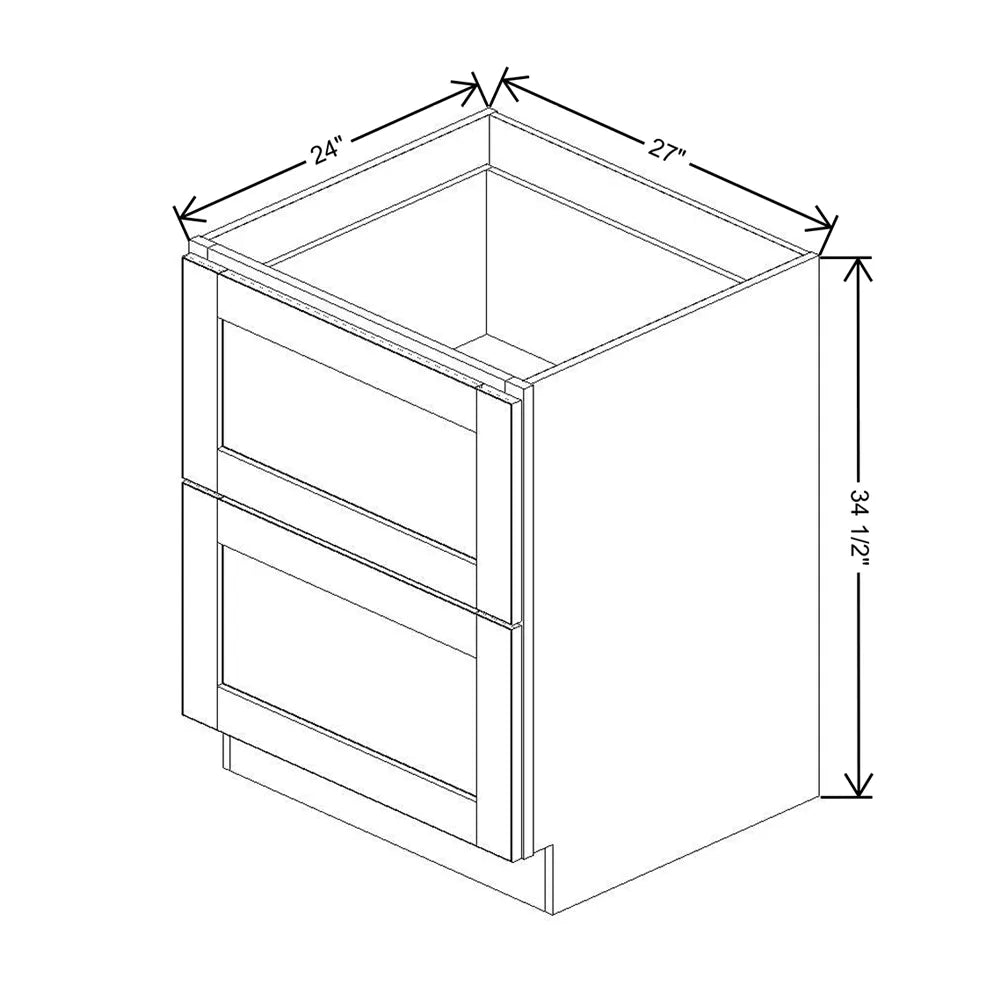 J&K White Shaker S8 Base w/2 Drawers - 27" W